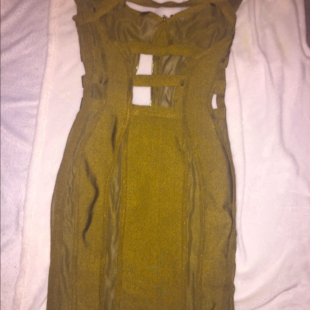 Olive green bandage dress